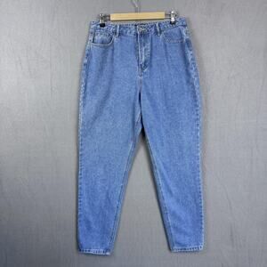 Missguided Jeans Womens 10 Blue High Rise Tapered Leg Mom Denim Pants Zip Fly